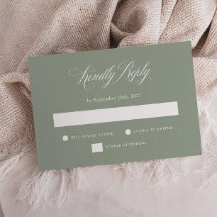 Sage Green   Italian Elegance Wedding RSVP Card