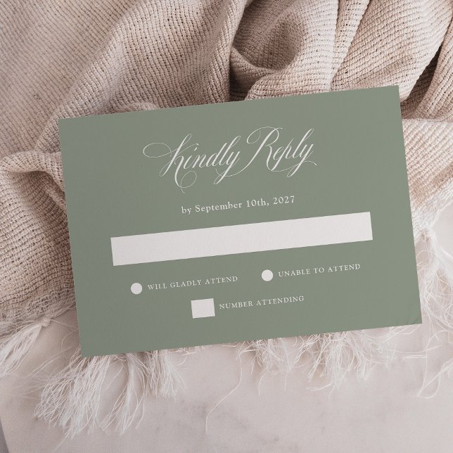 Sage Green | Italian Elegance Wedding RSVP Card (Creator Uploaded)