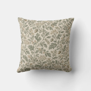 Sage Green & Ivory Botanical Rustic French Cushion