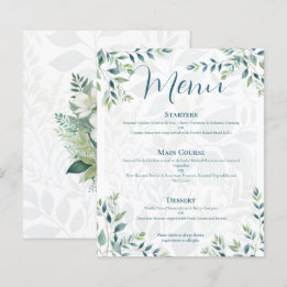 Sage Green Ivory Eucalyptus Budget Wedding Menu