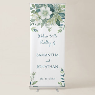 Sage Green Ivory Eucalyptus Wedding Welcome Banner