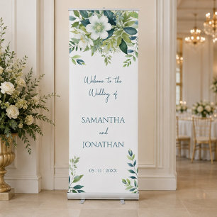 Sage Green Ivory Eucalyptus Wedding Welcome Banner