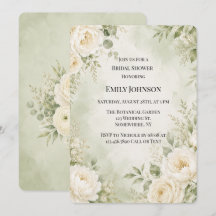 Sage Green Ivory Floral Bridal Shower