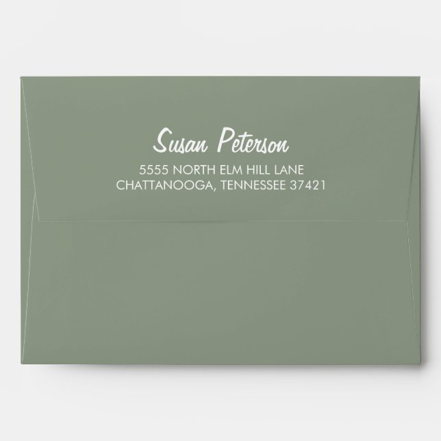 Sage Green Ivory Modern Geometric Triangle 5x7 Envelope (Back (Top Flap))