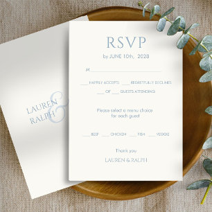 Sage Green & Ivory Monogram Wedding RSVP Card