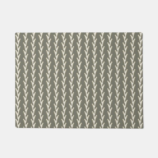 Sage Green Jagged Stripes   Doormat (Front)