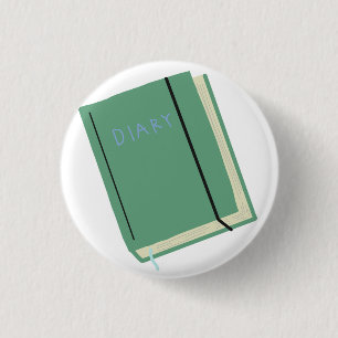 Sage Green Journal With Elastic Band 3 Cm Round Badge