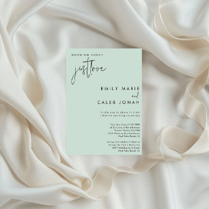Sage Green Just Love Intimate Courthouse Wedding Invitation