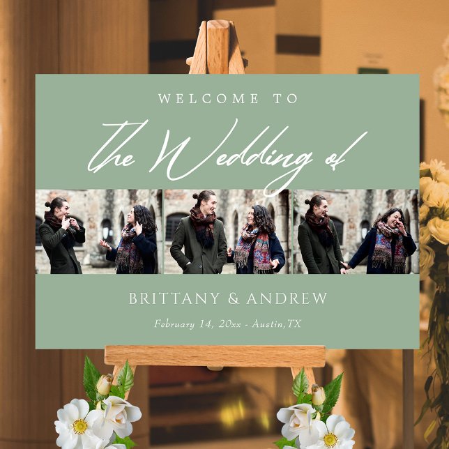 Sage Green Keepsake: Personalised Wedding Welcome Poster (Sage Green Keepsake Personalized Wedding Welcome Poster)