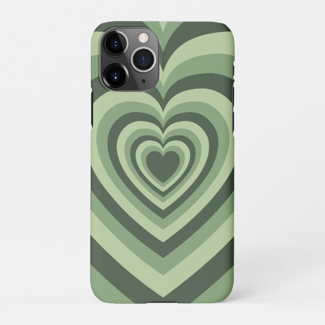 Sage Green Latte Love Coffee Heart Case-Mate iPhon iPhone Case (Back)