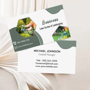 Sage Green Lawncare & Landscaping Service Business Card