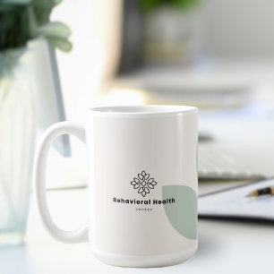 Sage Green Leaf Cream Counselor Behavioral Health  Coffee Mug