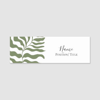 Sage Green Leaf Elegant Branding Card | Minimal Name Tag