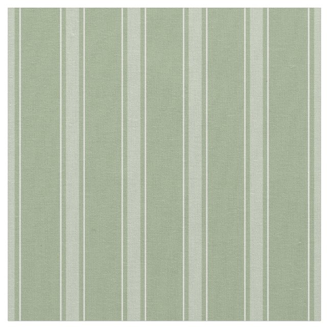 Sage Green & Light Grey Green Stripes Fabric (Close Up)