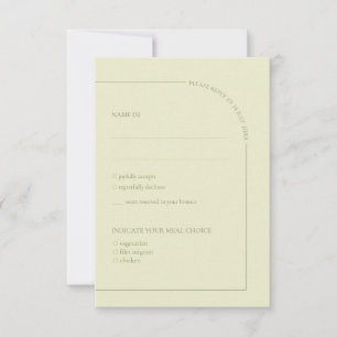 Sage Green & Linen Arch Minimalist Meal Choice RSVP Card