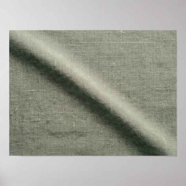 Sage Green Linen Fold Texture Poster (Front)