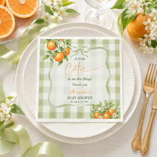 Sage Green Little Cutie Baby Shower Decor Napkin