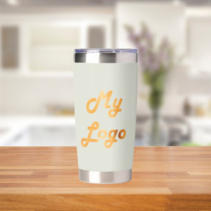 Sage green logo business corporate insulated tumbler
