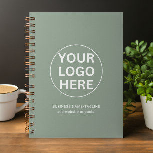 Sage Green Logo l Professional Branded Business  Notebook