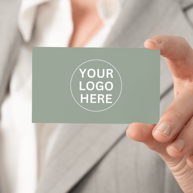 Sage Green Logo l Professional Clean Simple  Business Card (Creator Uploaded)