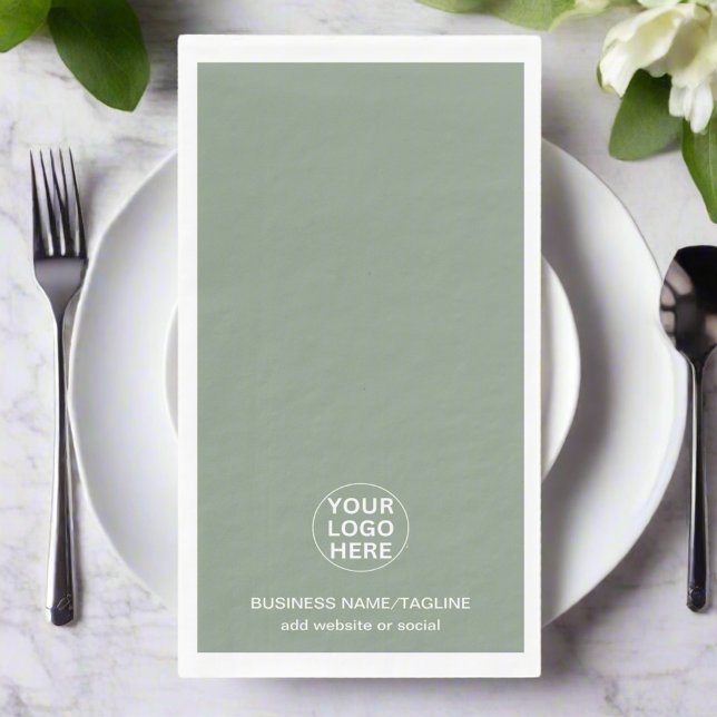 Sage Green Logo l Professional Corporate Events Napkin (Creator Uploaded)