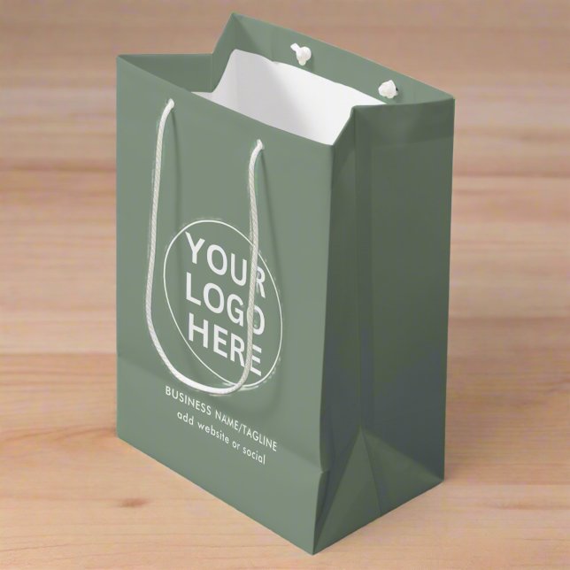 Sage Green Logo l Promotional Business Branded Medium Gift Bag (Creator Uploaded)