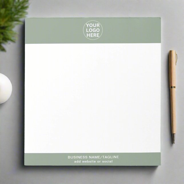 Sage Green Logo & Text  l Professional Business  Notepad (Creator Uploaded)