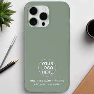 Sage Green Logo & Text l Professional Company  iPhone 15 Pro Max Case