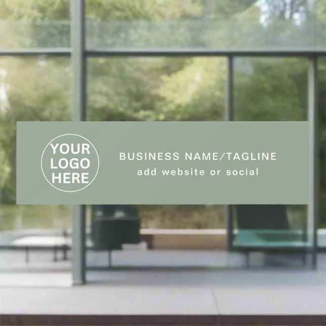 Sage Green Logo & Text l Promotional Professional  Window Cling (Creator Uploaded)