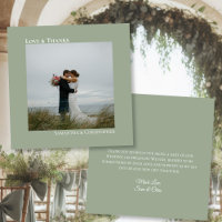 Sage Green Love & Thanks Photo & Note Wedding