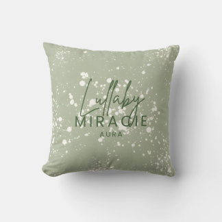 Sage Green "Lullaby Miracle Aura" Throw Pillow