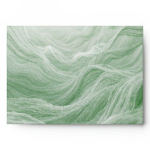 Sage Green Marble & Gold Wedding Envelope