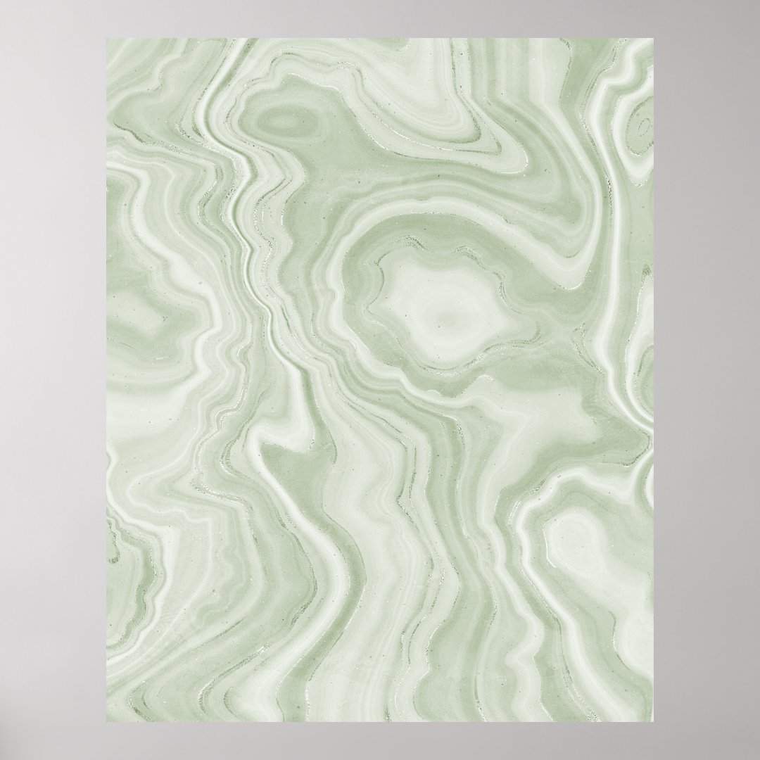 Sage Green Marble Texture Poster Zazzle