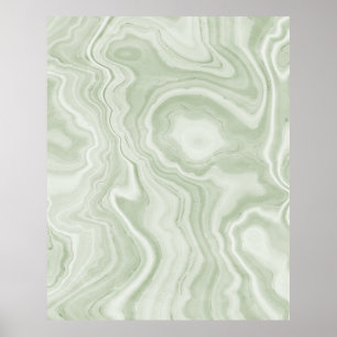 Sage Green Marble Texture Poster