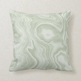 Sage Green Marble Throw Pillow