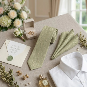 Sage Green Marbled Texture Tie