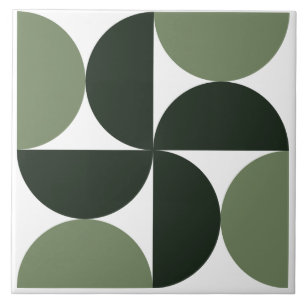 Sage Green Mid Century Modern Pattern Tile