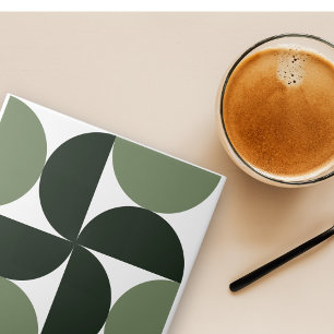 Sage Green Mid Century Modern Pattern Tile