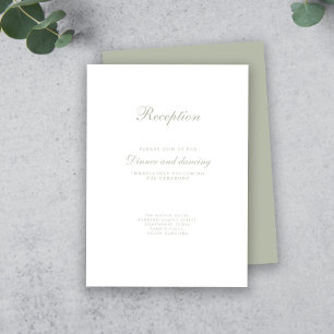 Sage Green Minimal Elegant Wedding Enclosure Card