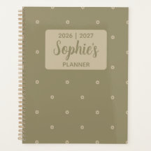 Sage Green Minimal Floral Academic Year