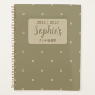 Sage Green Minimal Floral Academic Year Planner