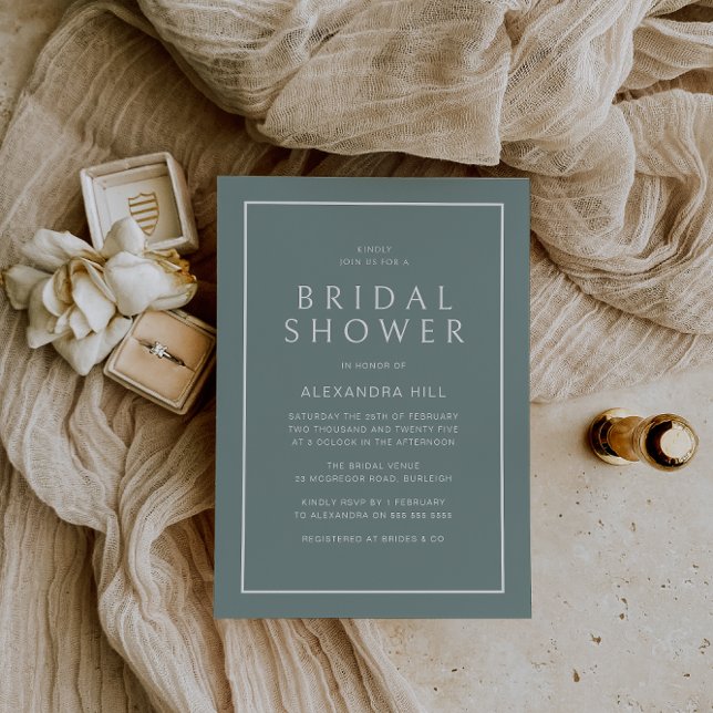 Sage Green Minimal Modern Bridal Shower Invitation (Creator Uploaded)