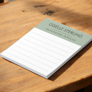 Sage Green Minimal Professional Modern Business Notepad