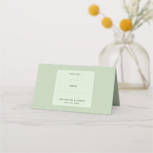 Sage Green Minimal Table Number Place Card