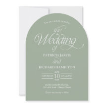 Sage Green Minimalist Arch Wedding Elegant