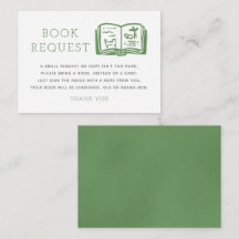 Sage Green Minimalist Book Request Enclosure Card