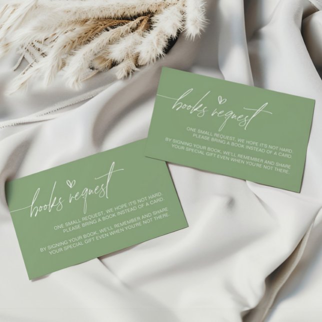 Sage Green Minimalist Books Request  Enclosure Card (Creator Uploaded)