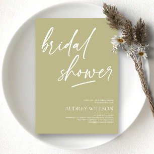 Sage Green Minimalist Bridal Shower Invitation