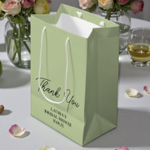 Sage Green Minimalist Bridal Shower Thank You