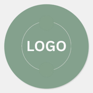 Sage Green Minimalist Business Logo Sticker